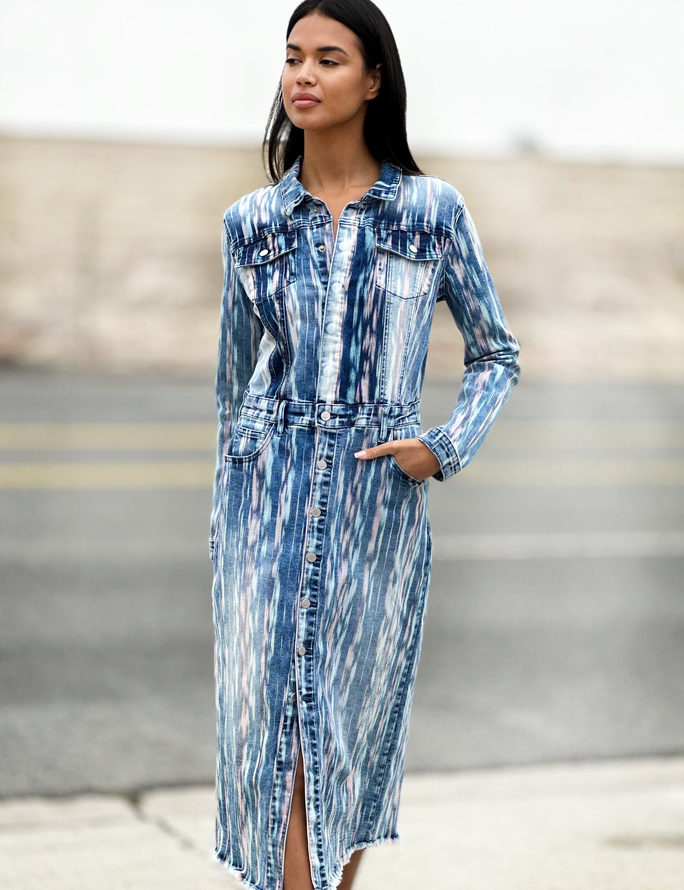 Women's Painter Denim Dress Wash Lab washlabshop Women's Painter Denim Dress Wash Lab washlabshop