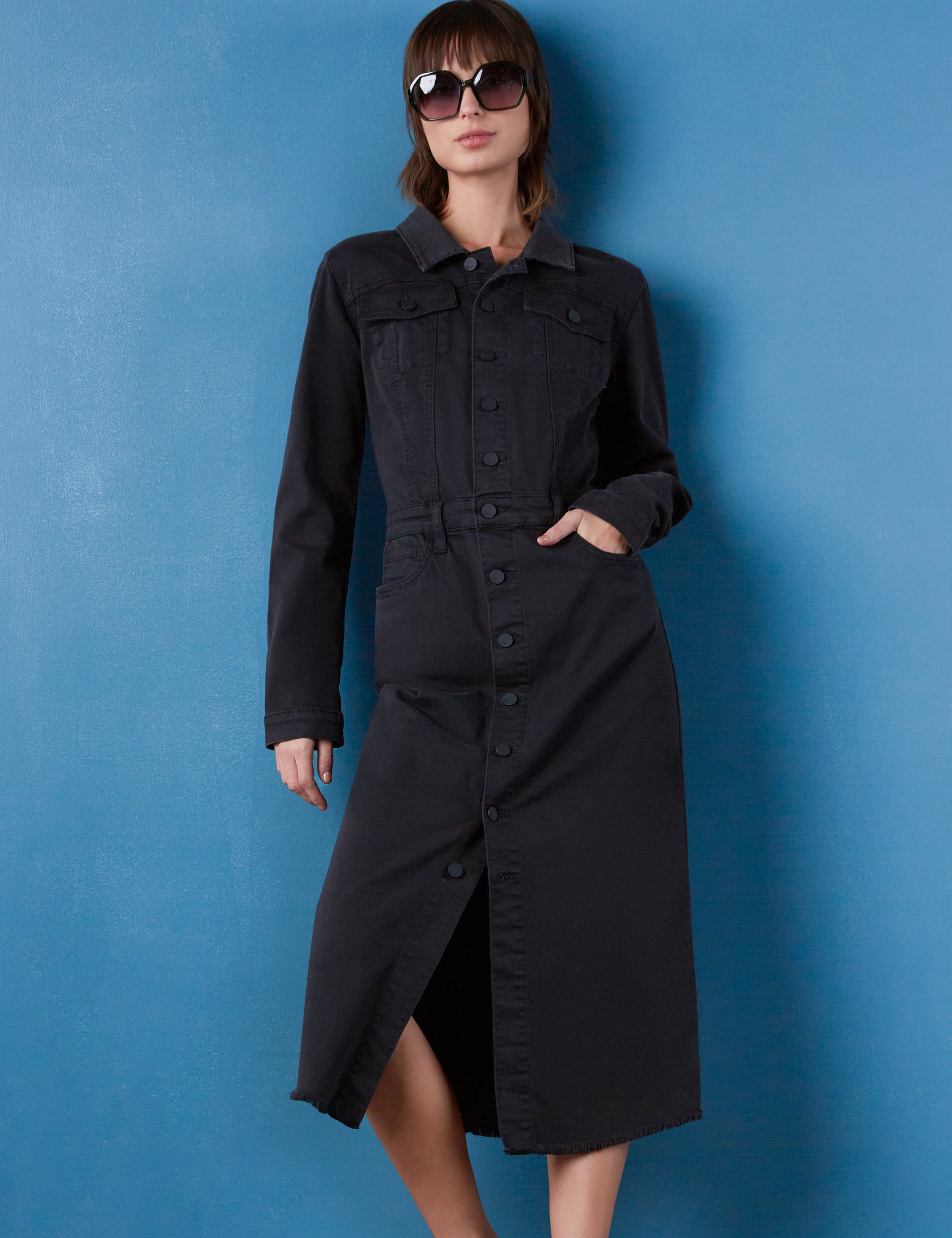 Piece Dyed Denim Dress – washlabshop