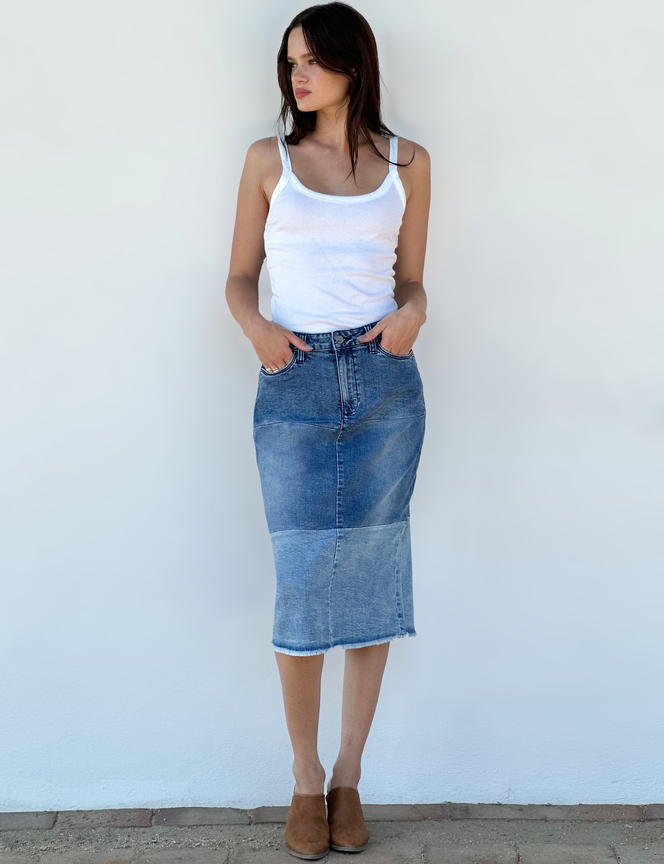 2 Shade Midi Skirt – washlabshop