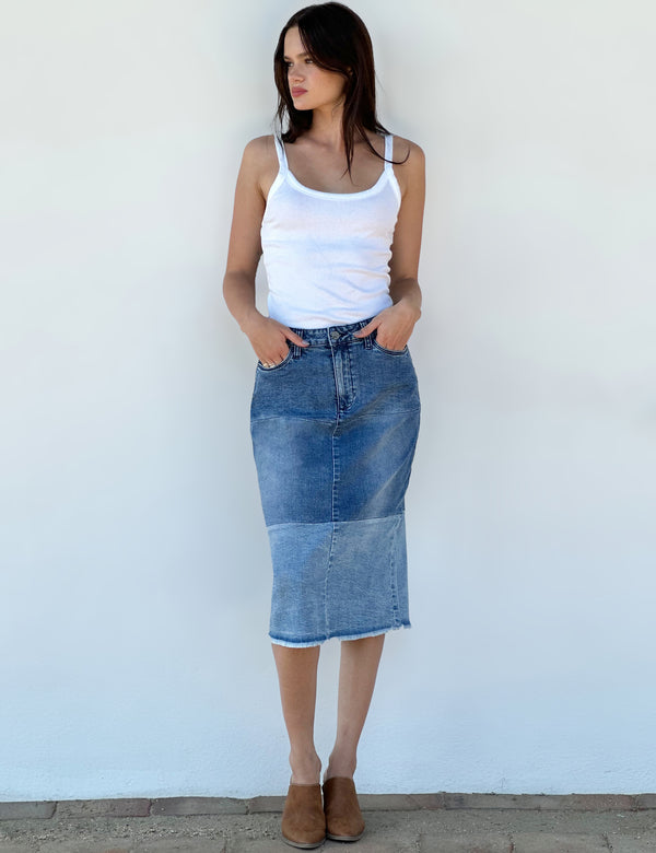 2 Shade Midi Skirt