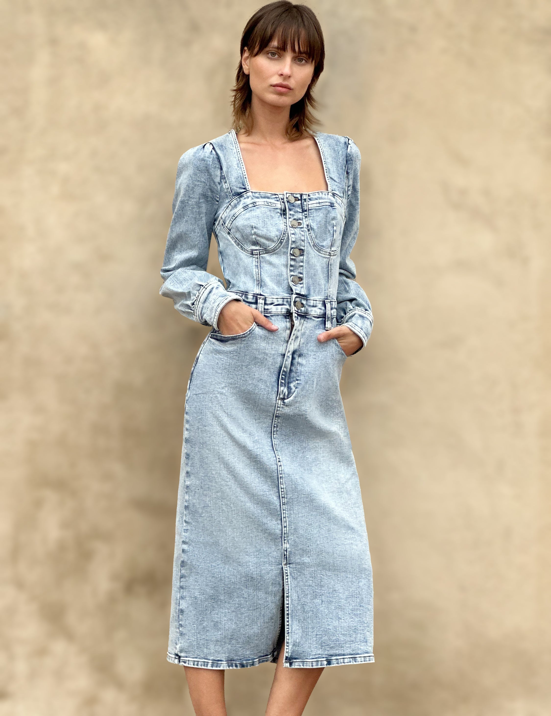 Denim Maxi Shirtdress – washlabshop