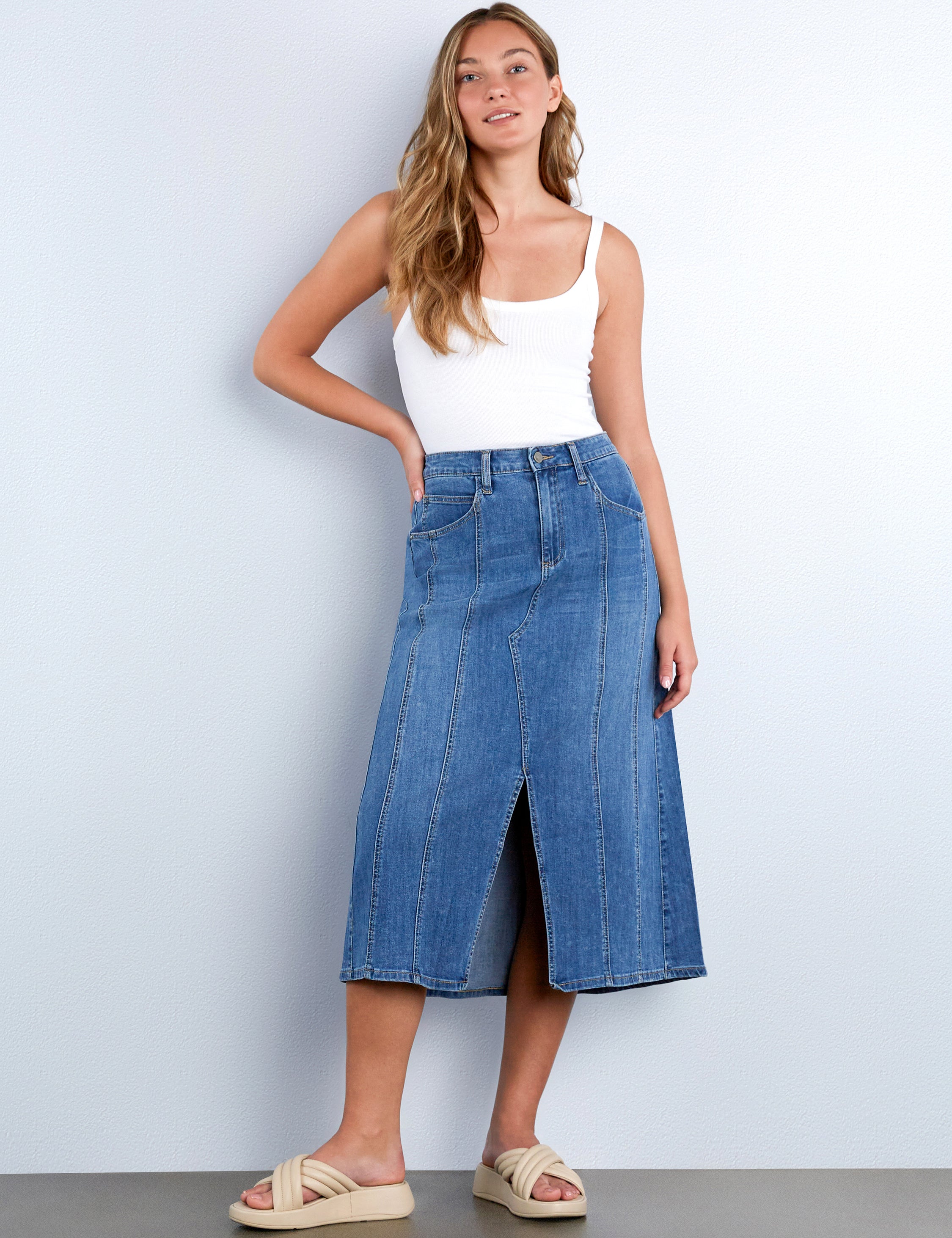 Justine Denim Maxi Skirt – washlabshop