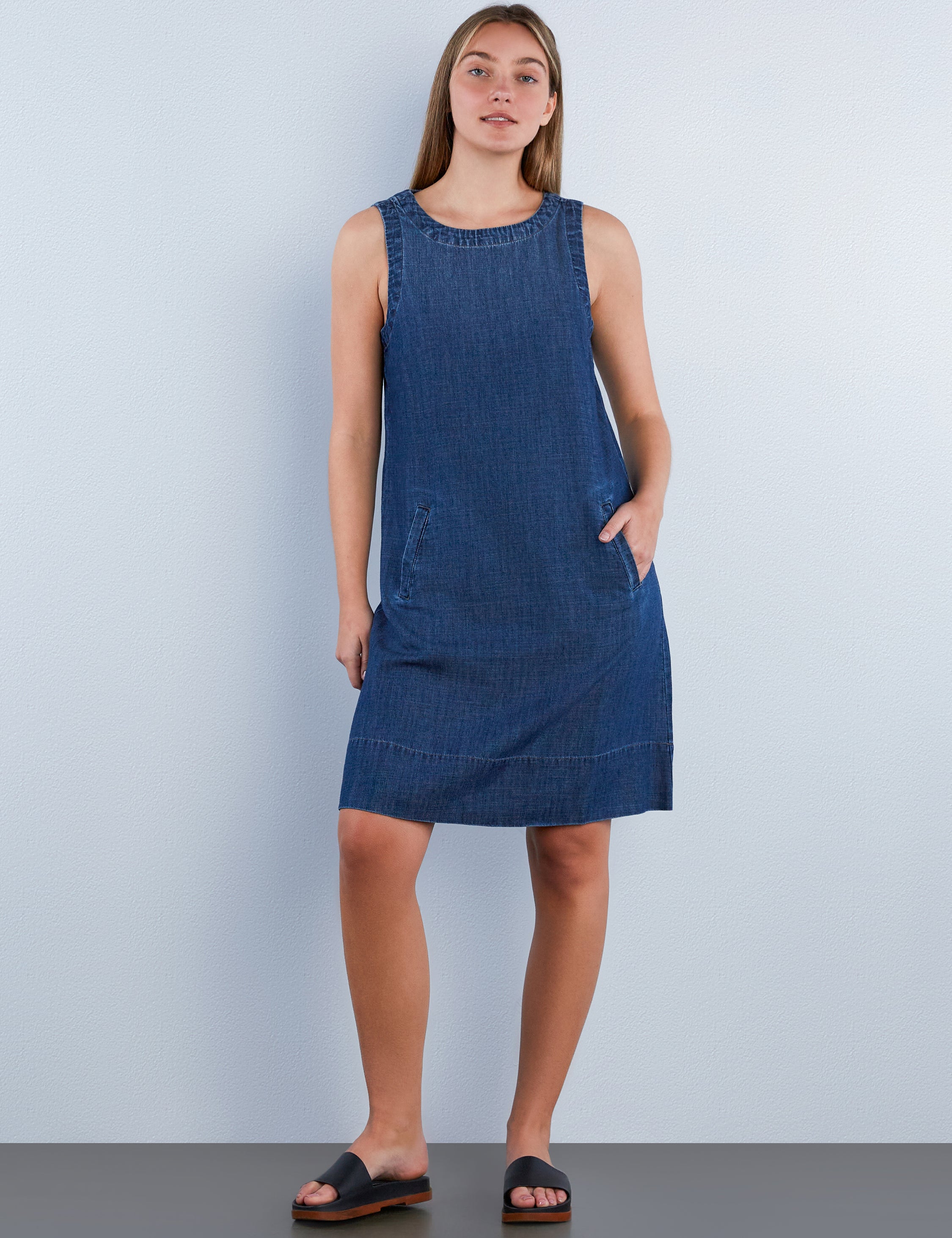 Women’s Little Shift Denim Dress – Billy T Dark Blue Wash / M