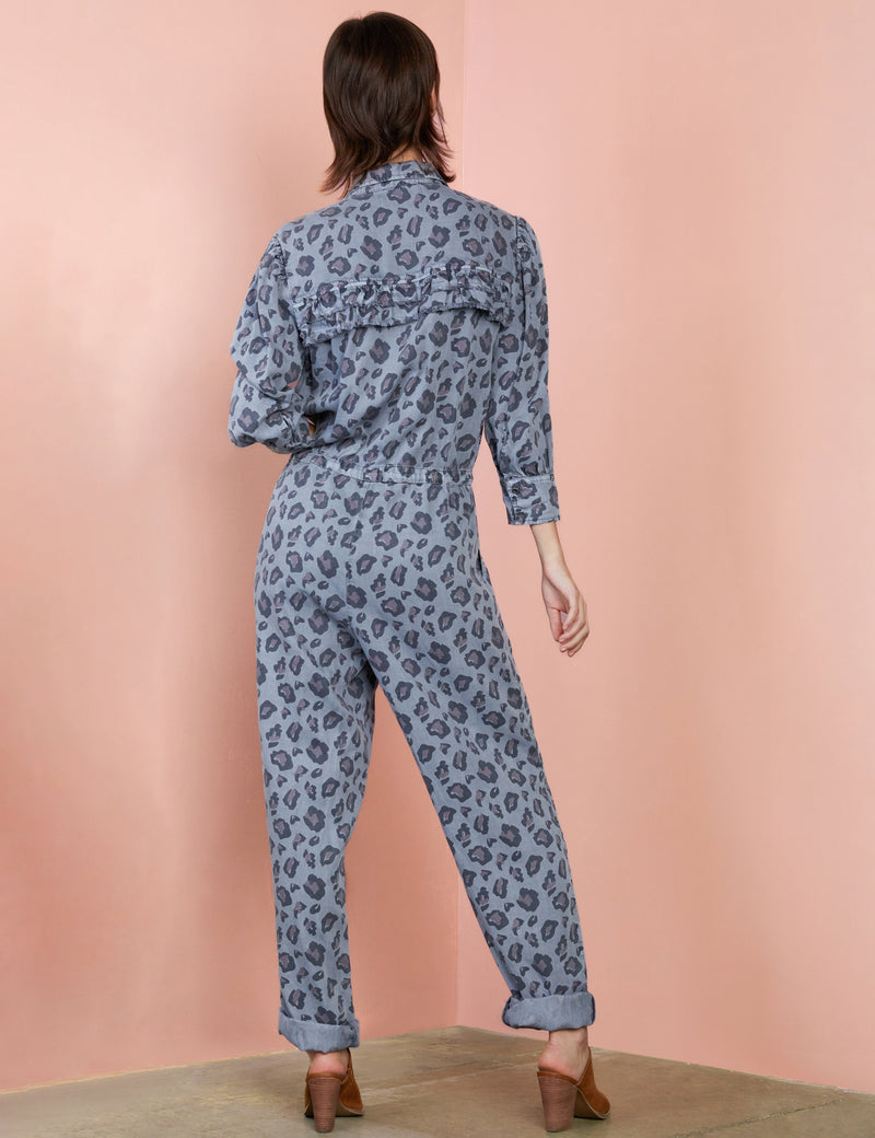 Women's Designer Brand Grey Animal Print Jumpsuit