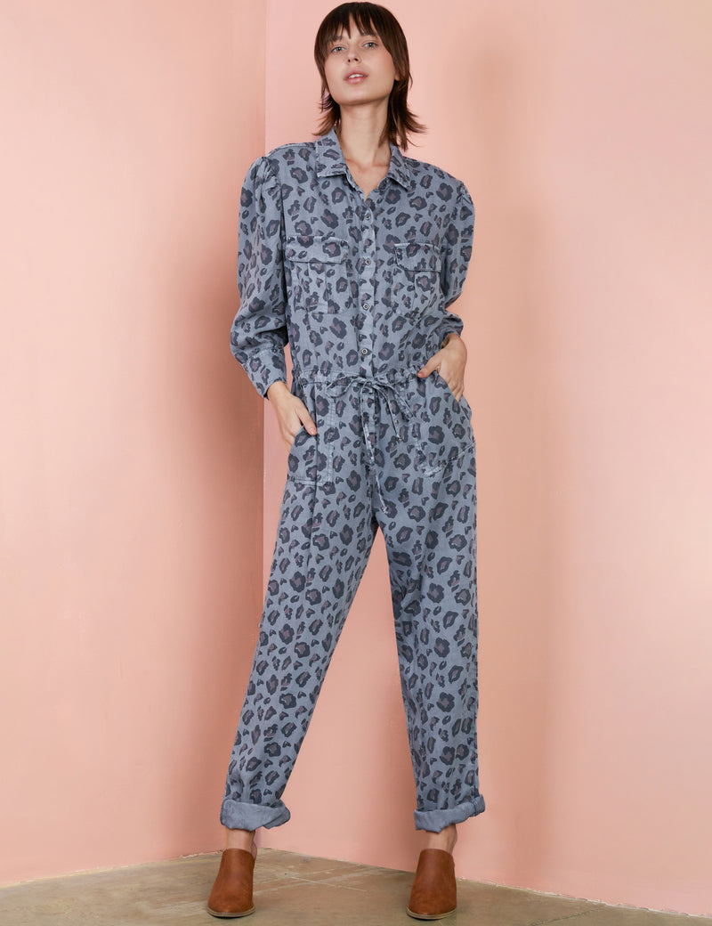 Women's Designer Brand Grey Animal Print Jumpsuit