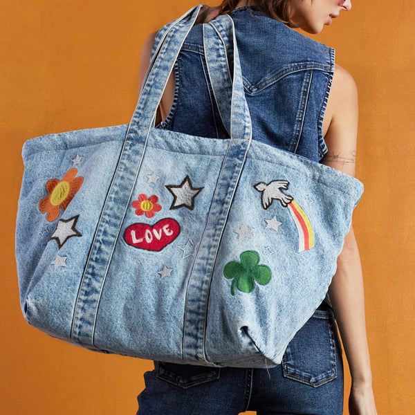 THE MUSEUM VISITOR★韓国 MUSEUM FASHION WASHED DENIM TOTEBAG The Perfect Sized Denim Tote – washlabshop