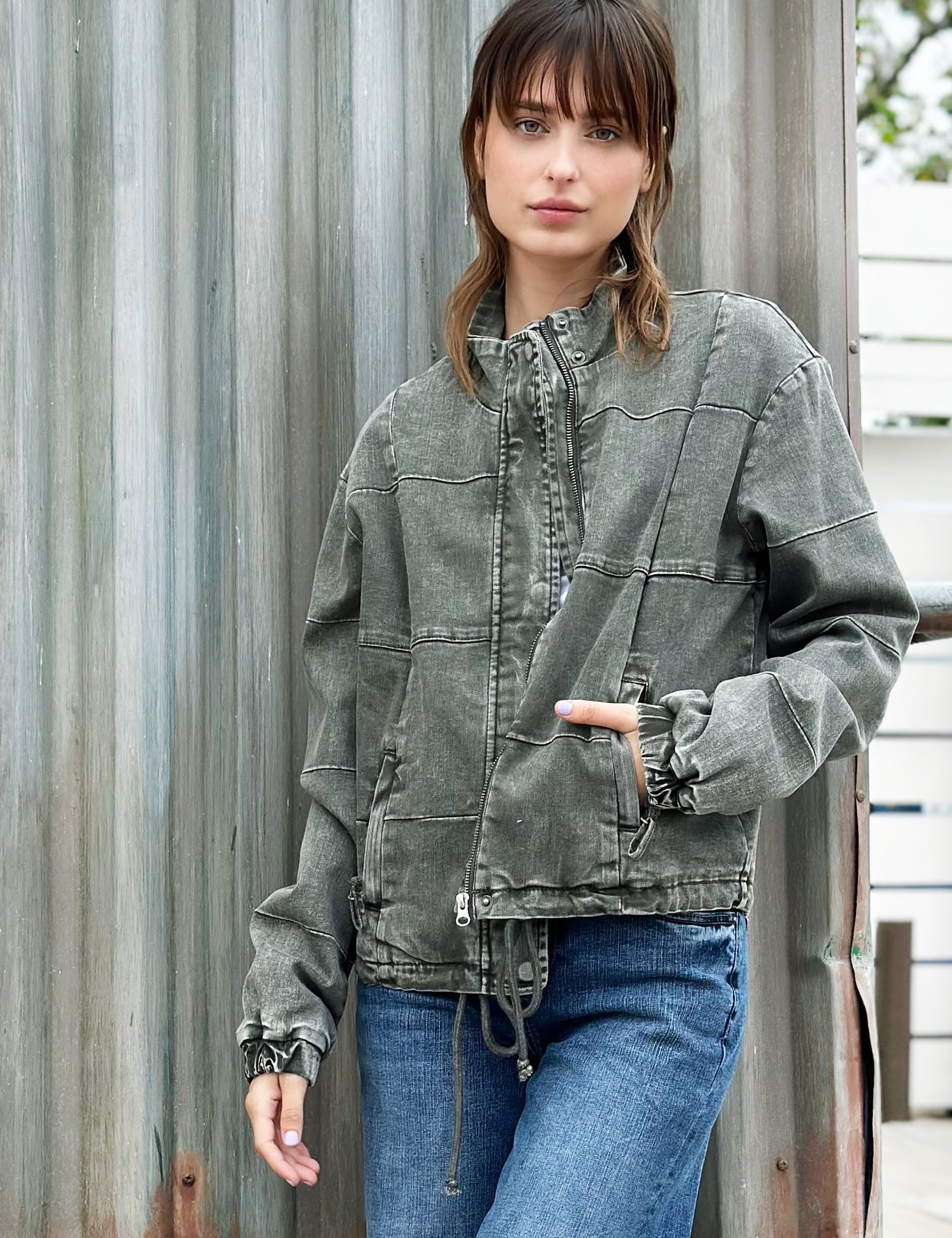 ジャケット・アウター amerivintage OVER PUFF DENIM JACKET Women's Puff Adder Bomber Jacket in Quilted Denim – Wash Lab