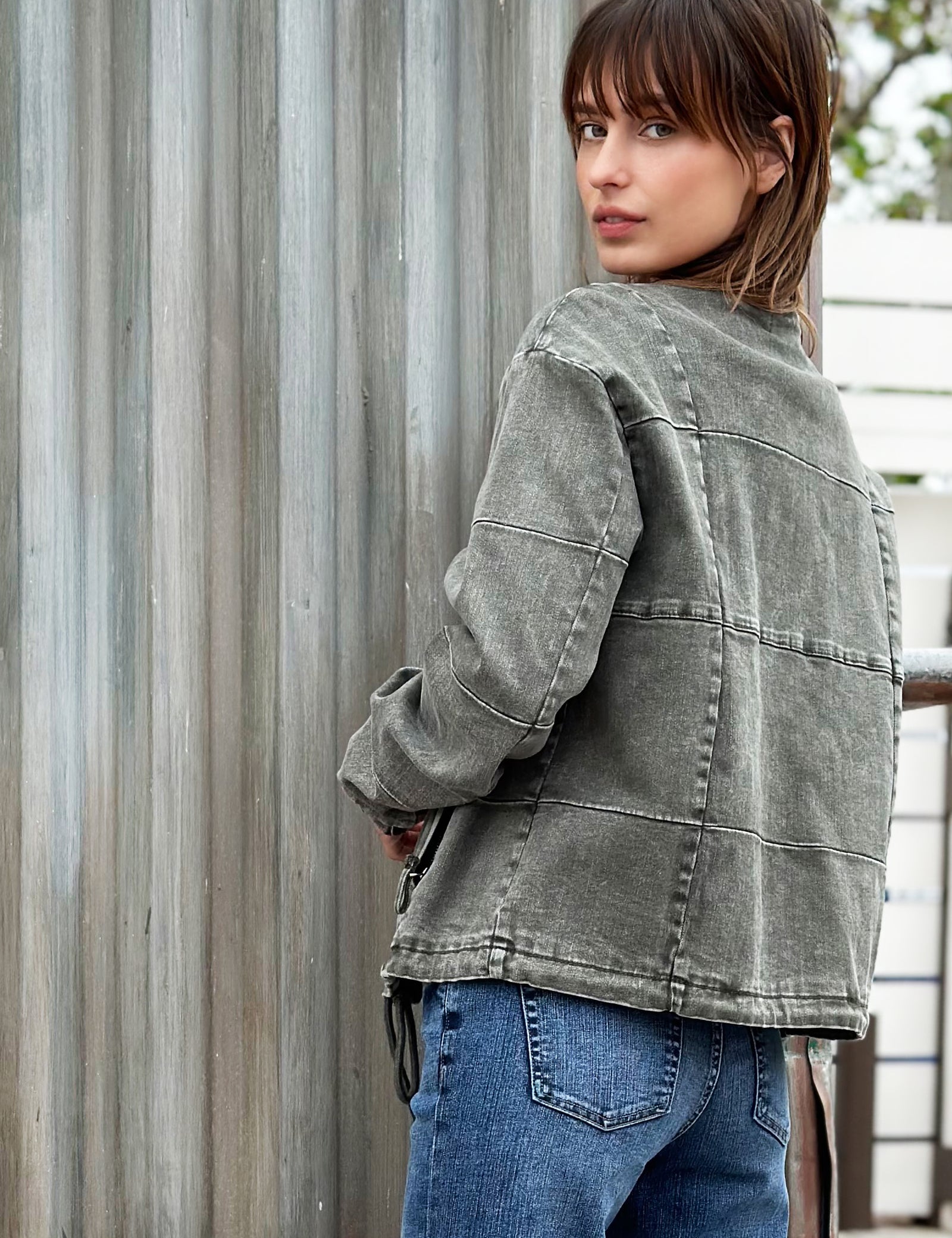 Women's Puff Adder Bomber Jacket in Quilted Denim – Wash Lab