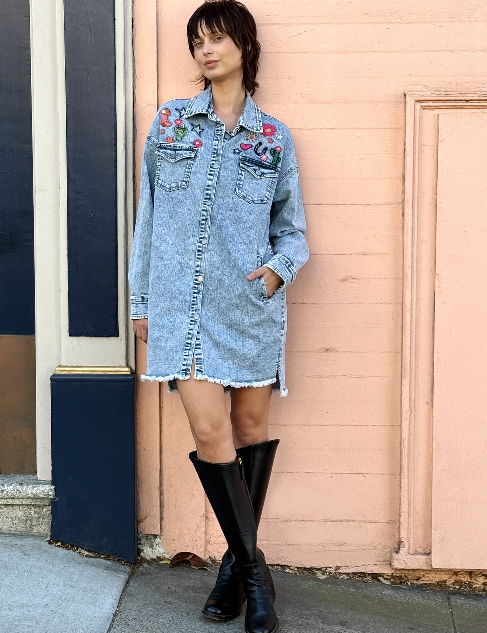 Women's Gittyup Embroidered Dress Billy T washlabshop Women's Gittyup Embroidered Dress Billy T washlabshop