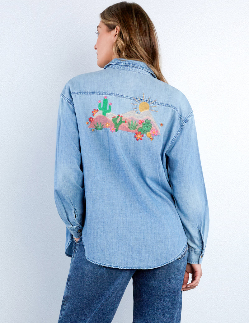 Wild Cactus Embroidered Shirt