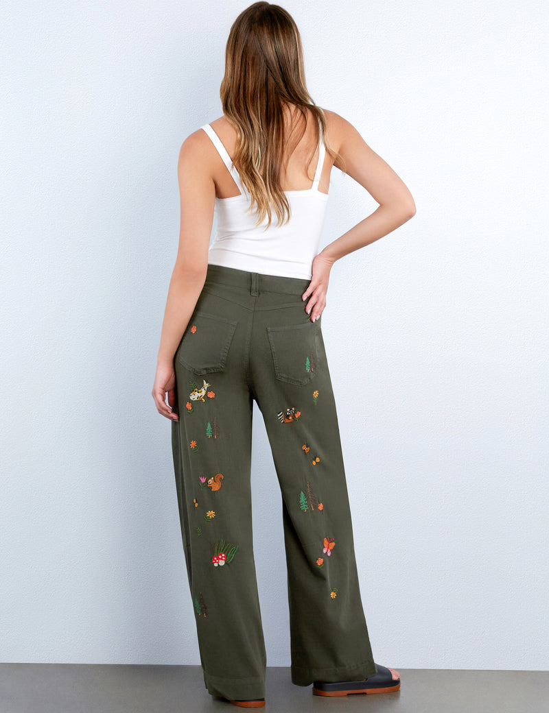 Magical Forest Embroidered Pants