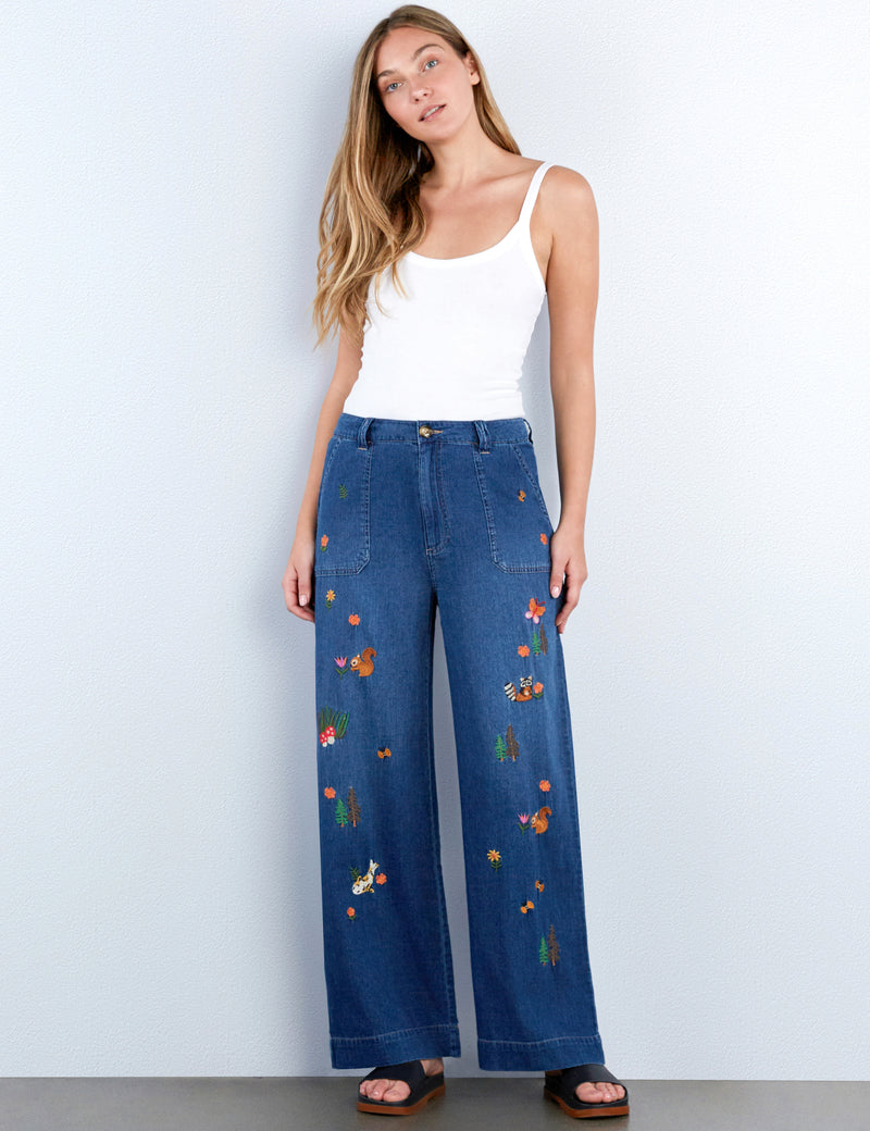 Magical Forest Embroidered Pants