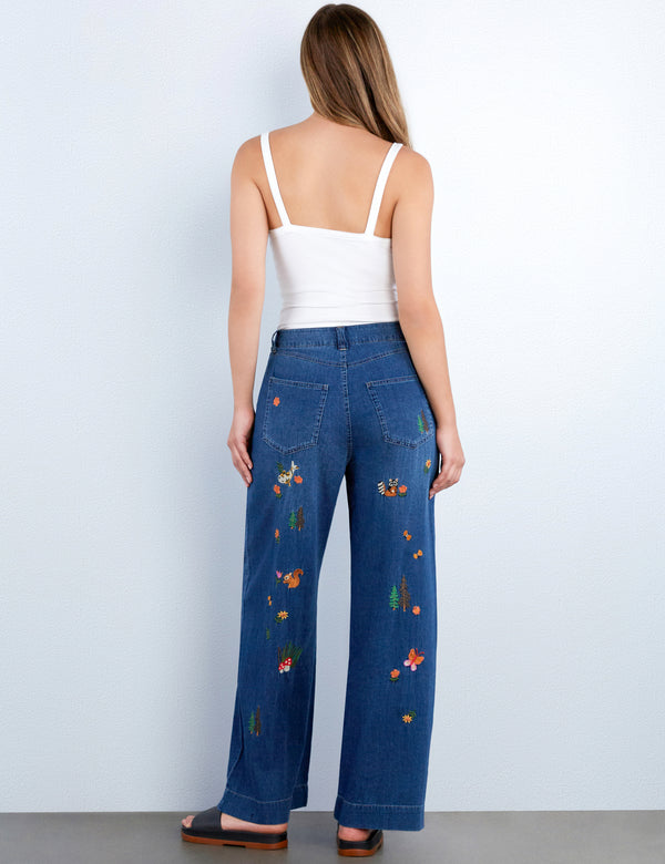 Magical Forest Embroidered Pants