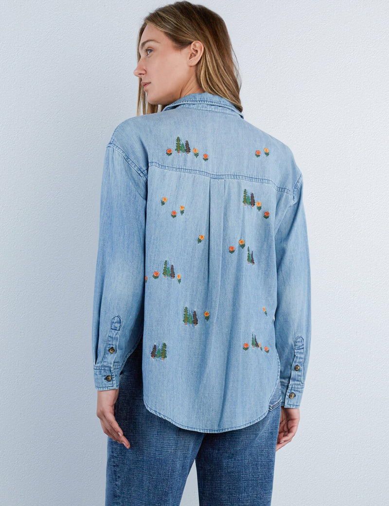 Happy Trees Embroidered Shirt