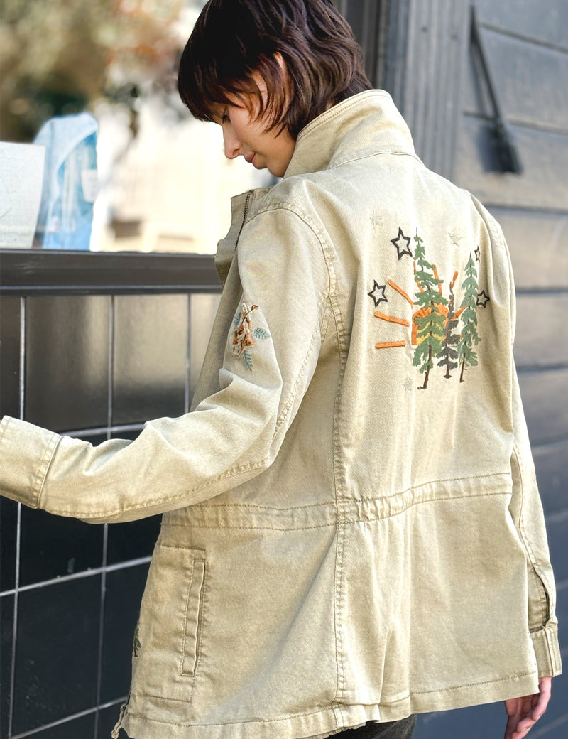 Happy Trees Embroidered Jacket