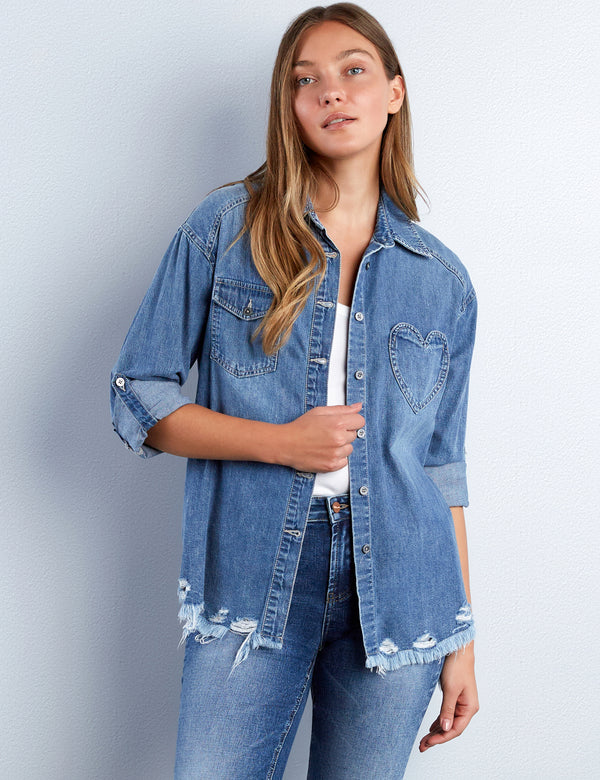 Heart Pocket Denim Shirt