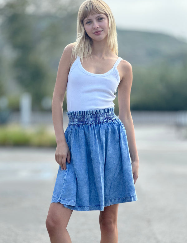 Women's Designer Smocked Waist Circle Skirt