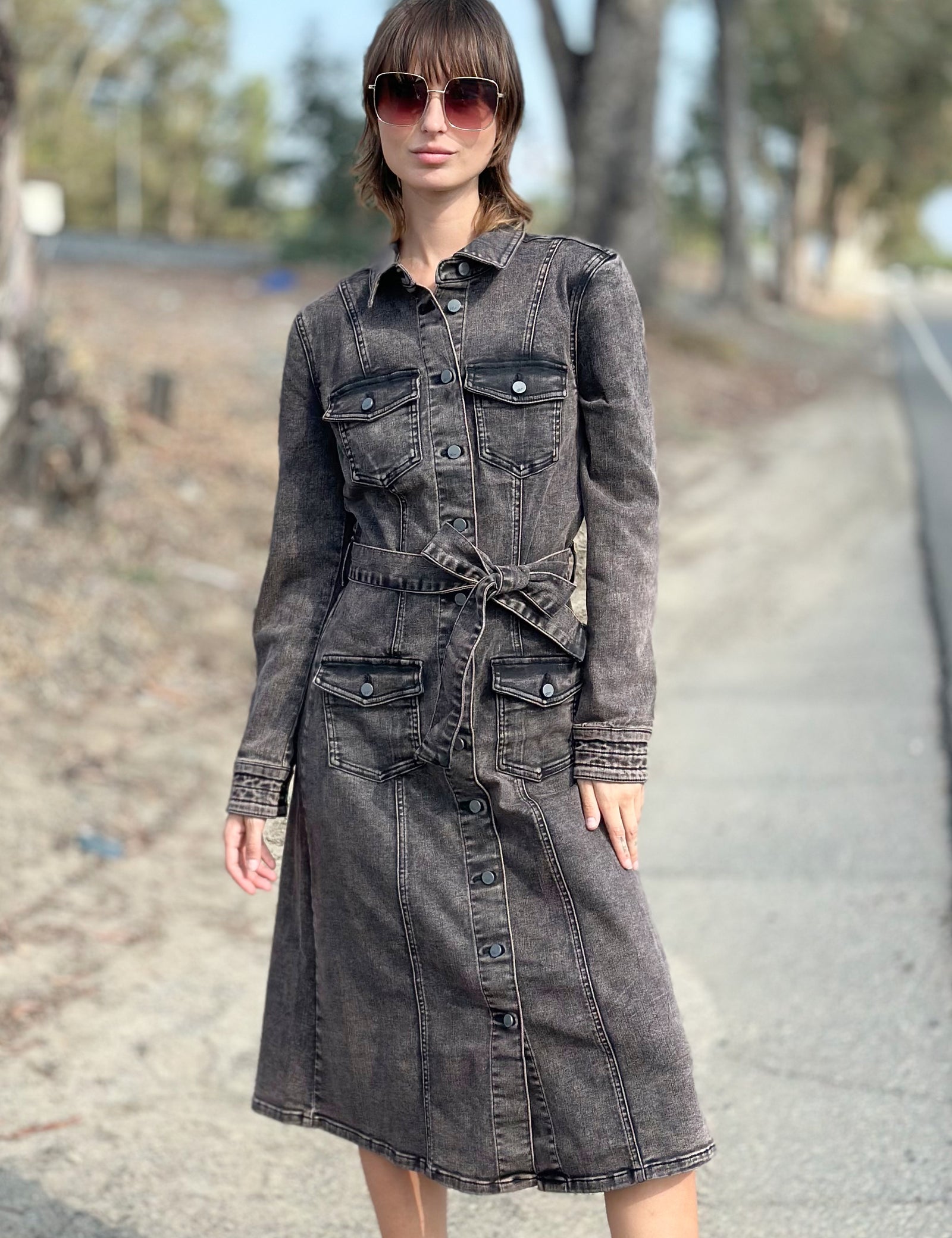 Women's Cargo Denim Dress – Wash Lab – washlabshop