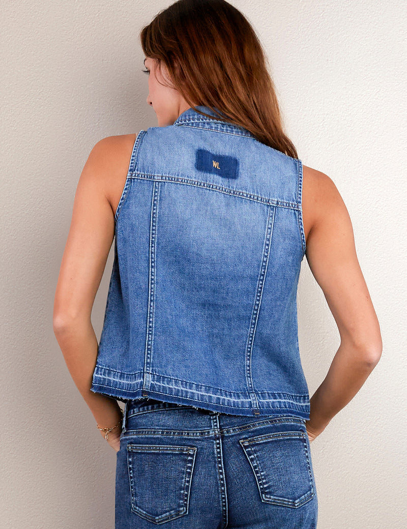 Clara Denim Sleeveless Shirt