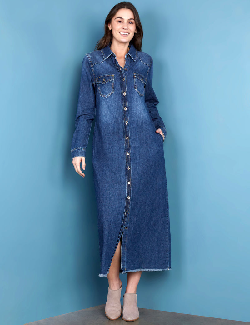 wash lab denim shirt dress Amanda Denim Shirtdress