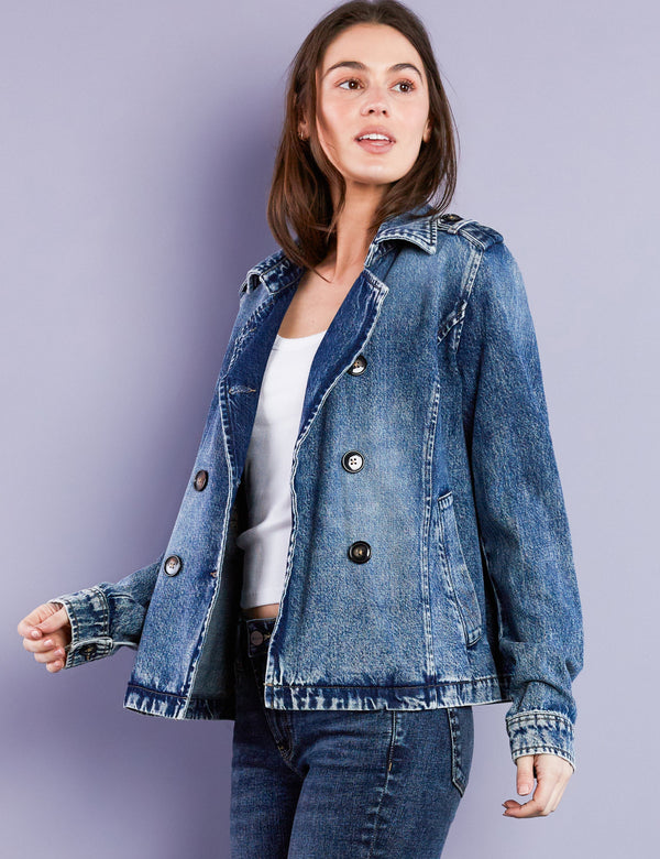 Women's Fashion Brand Denim Peacoat