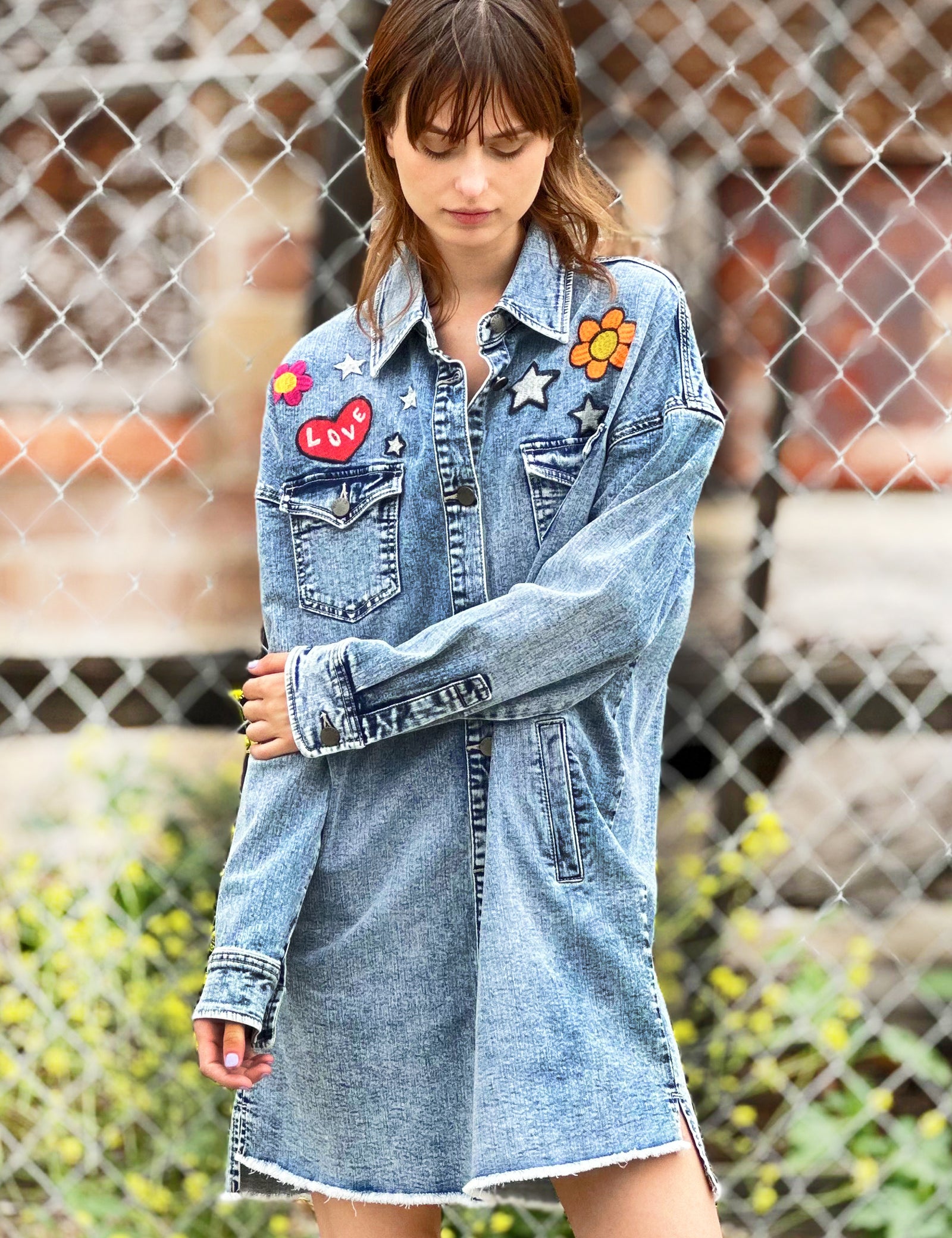 Women’s Embroidered Festival Denim Dress – Billy T Denim / L
