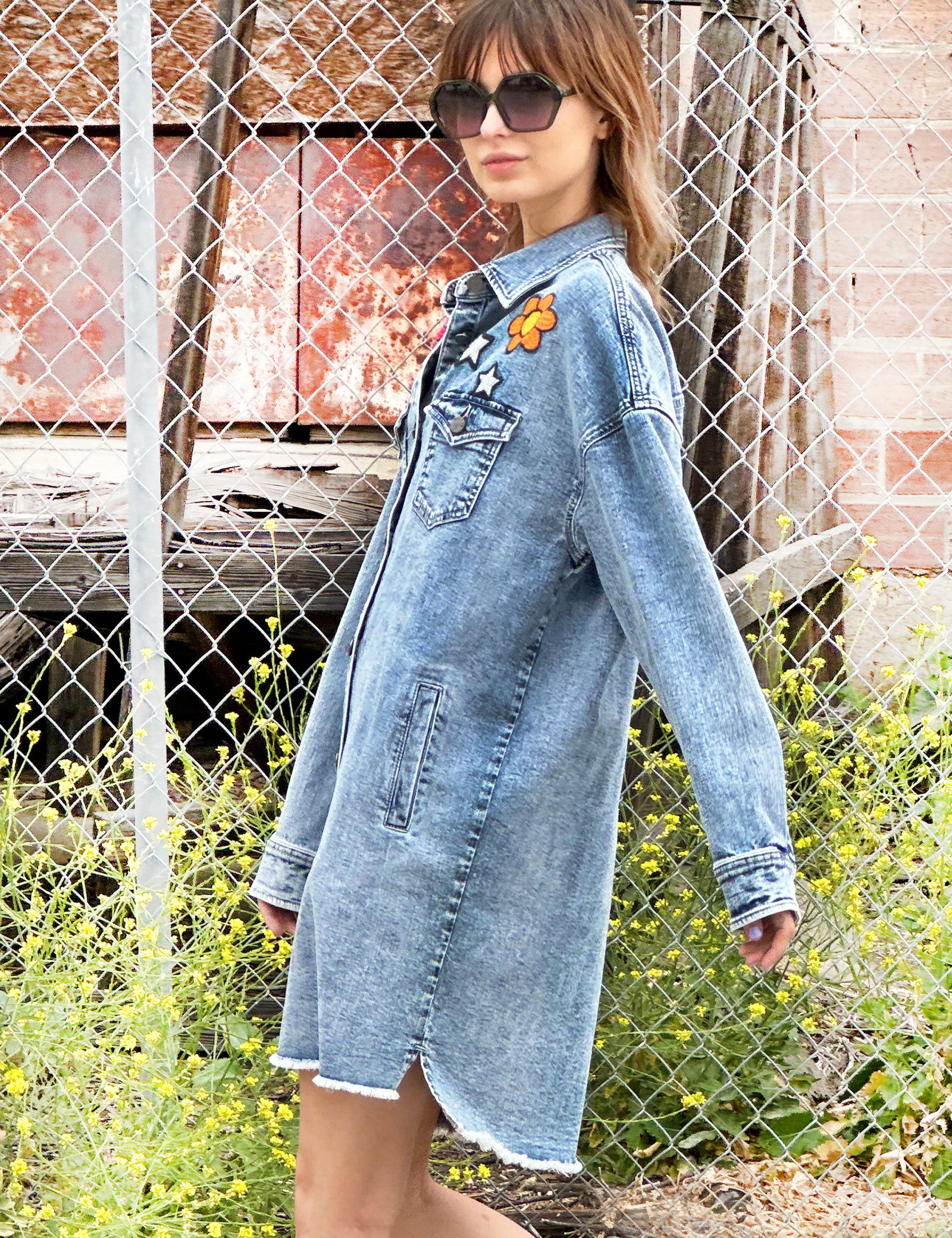 Women's Festival Denim Dress with Embroidery Details Billy T washlabshop Women's Festival Denim Dress with Embroidery Details Billy T washlabshop