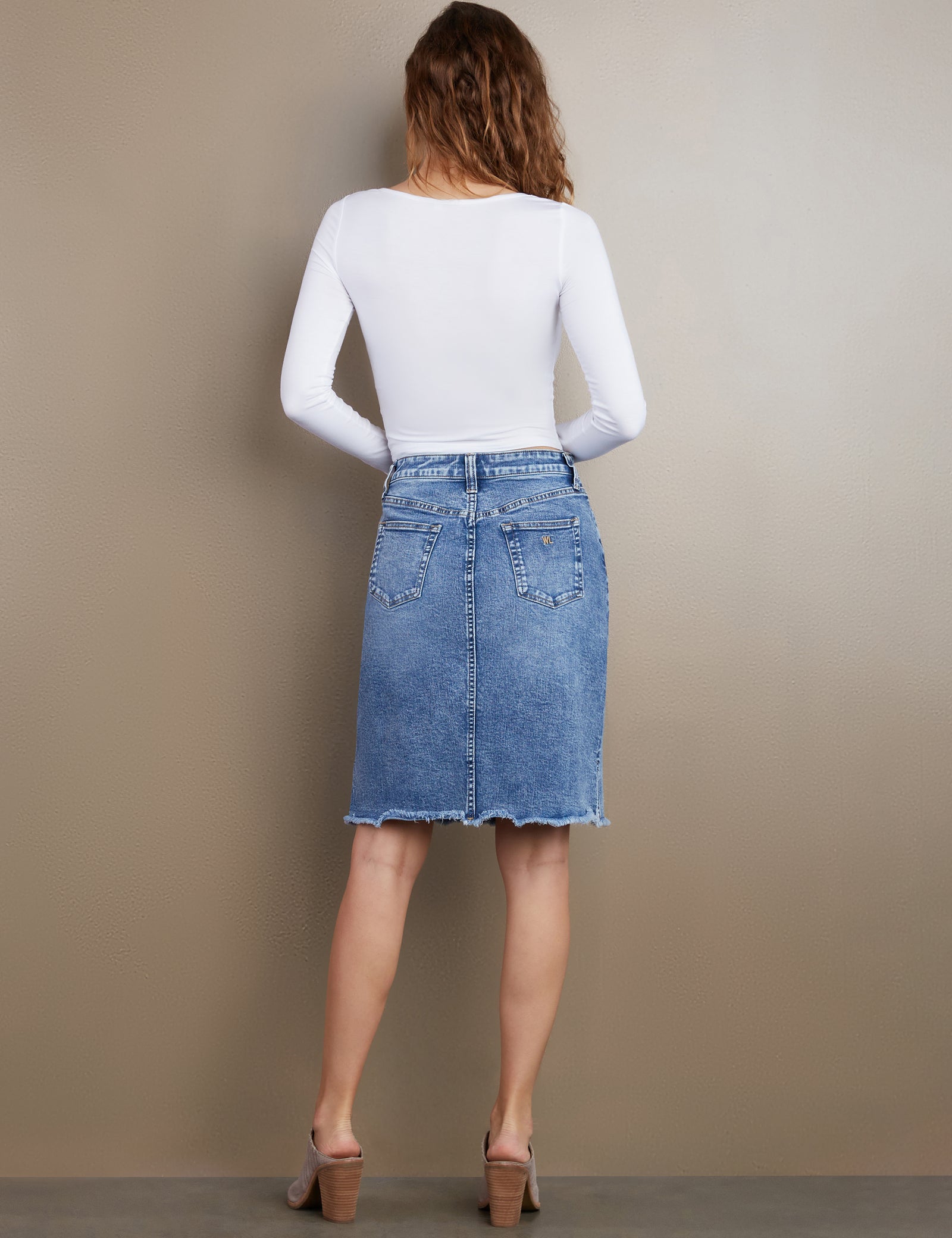 Short Blue Jean Skirts Fray Hem Short Jean Skirt – Washlabshop