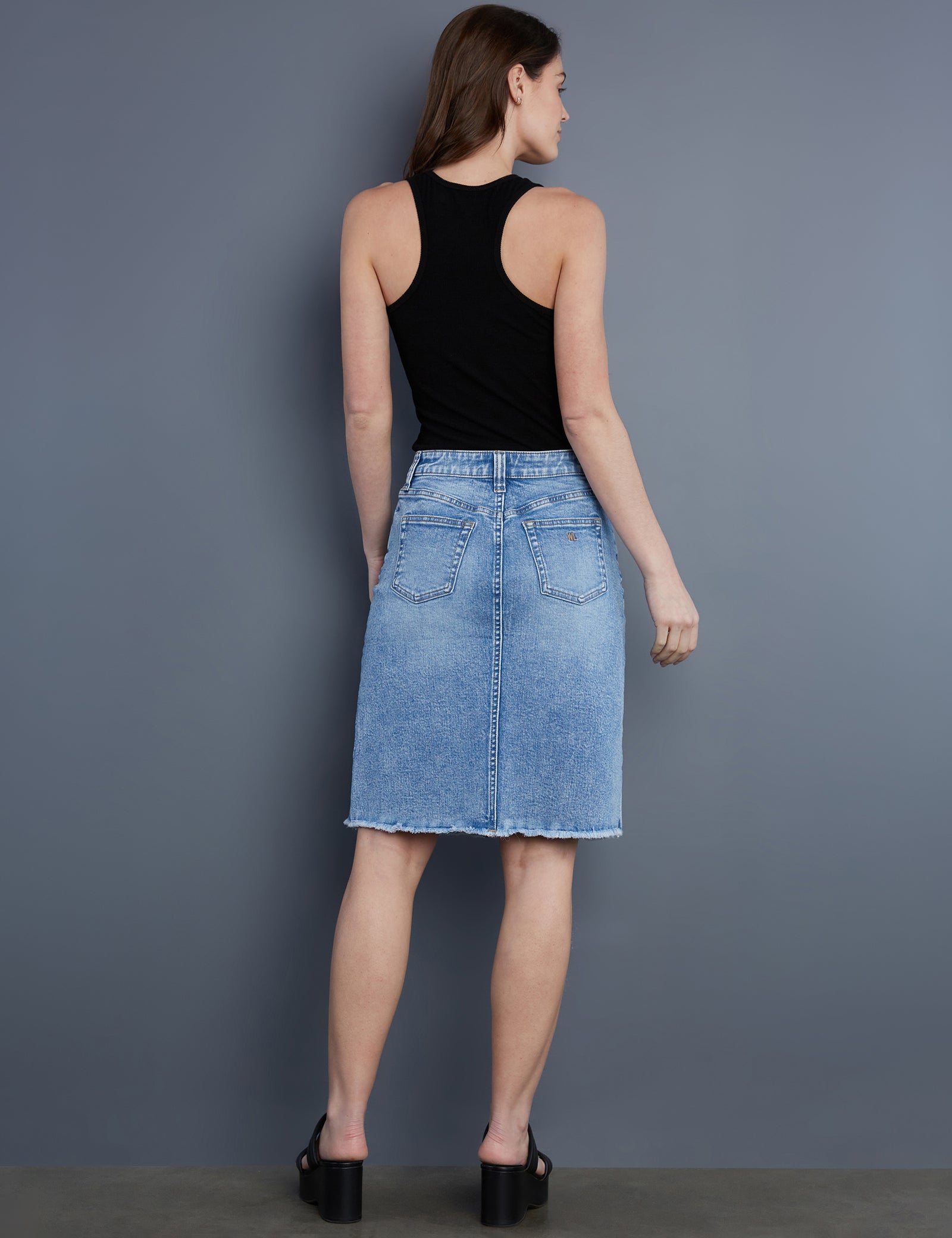 【BOK PLACE】Washing Heated Brushed Hem Snap Wide Denim Pt Judy Blue High Rise Medium Wash Retro Wide Leg Jeans with