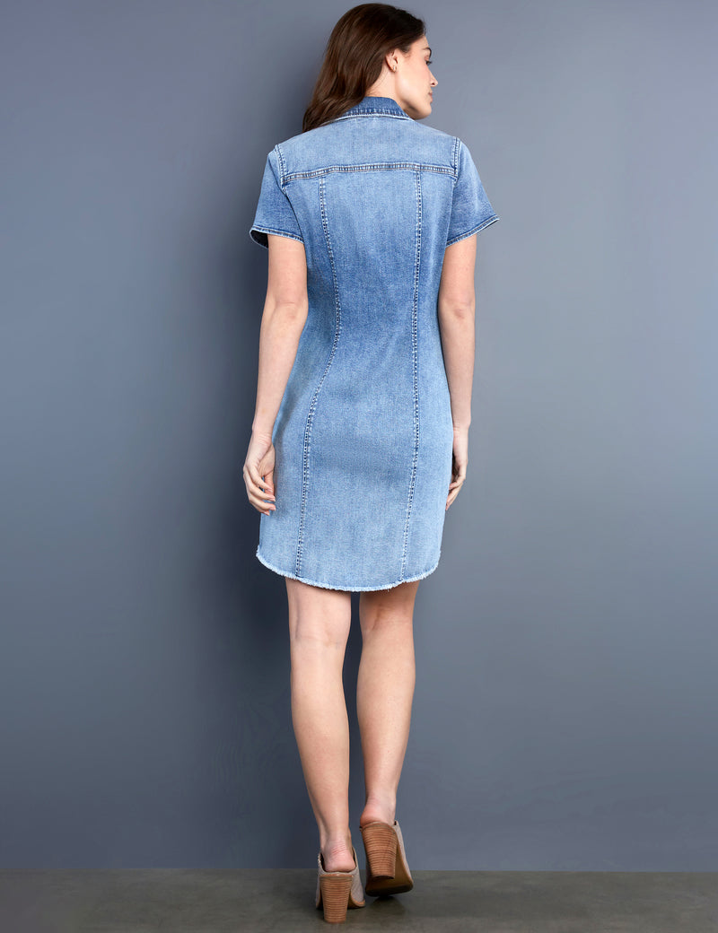 Women's Fashion Brand Classic Denim Mini Shirtdress