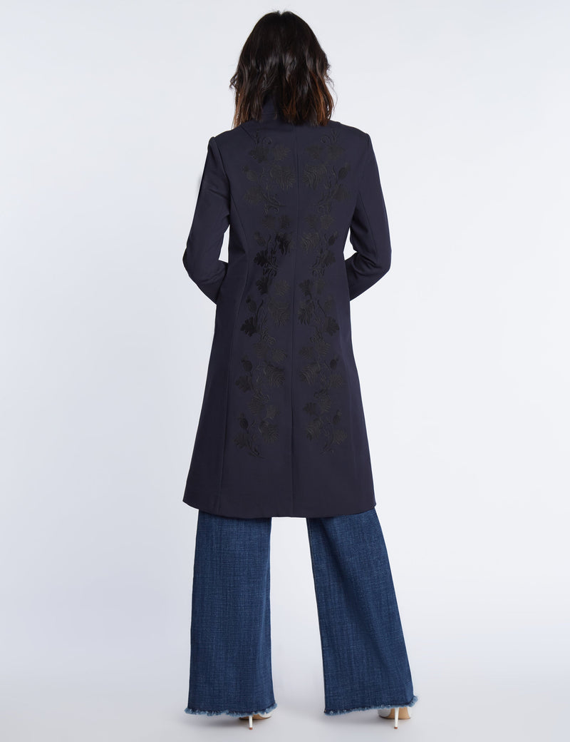 Sleek Embroidered Coat