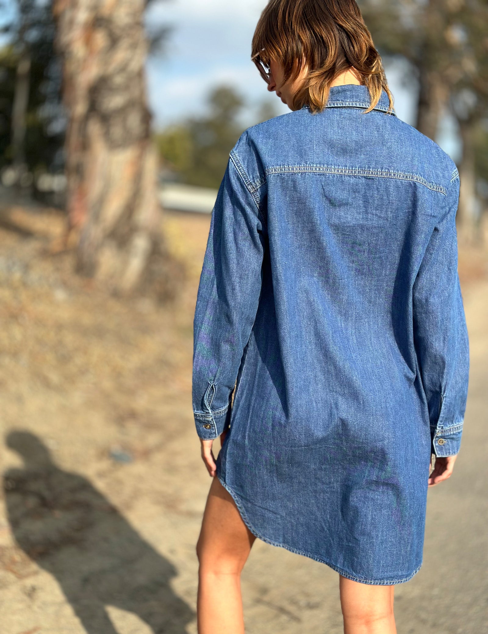 open lace back dress Women's Oversized Denim Shirtdress – Wash Lab – washlabshop