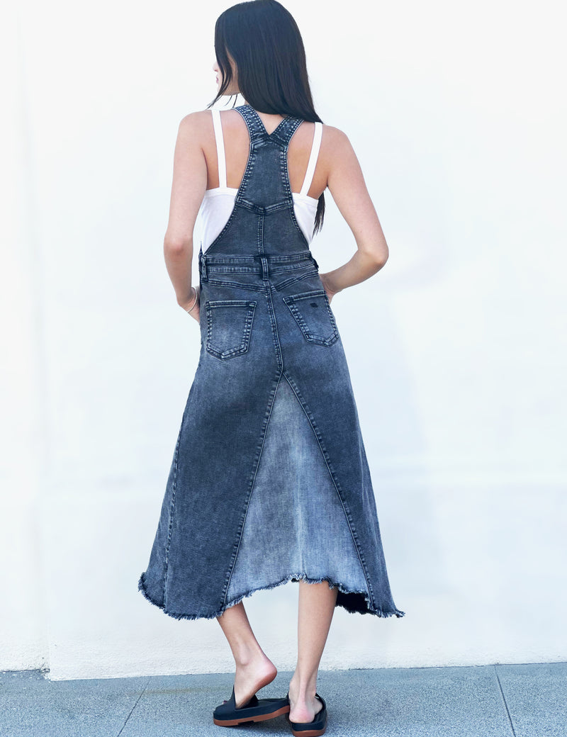 denim jumper dress womens On Repeat Denim Jumper Dress