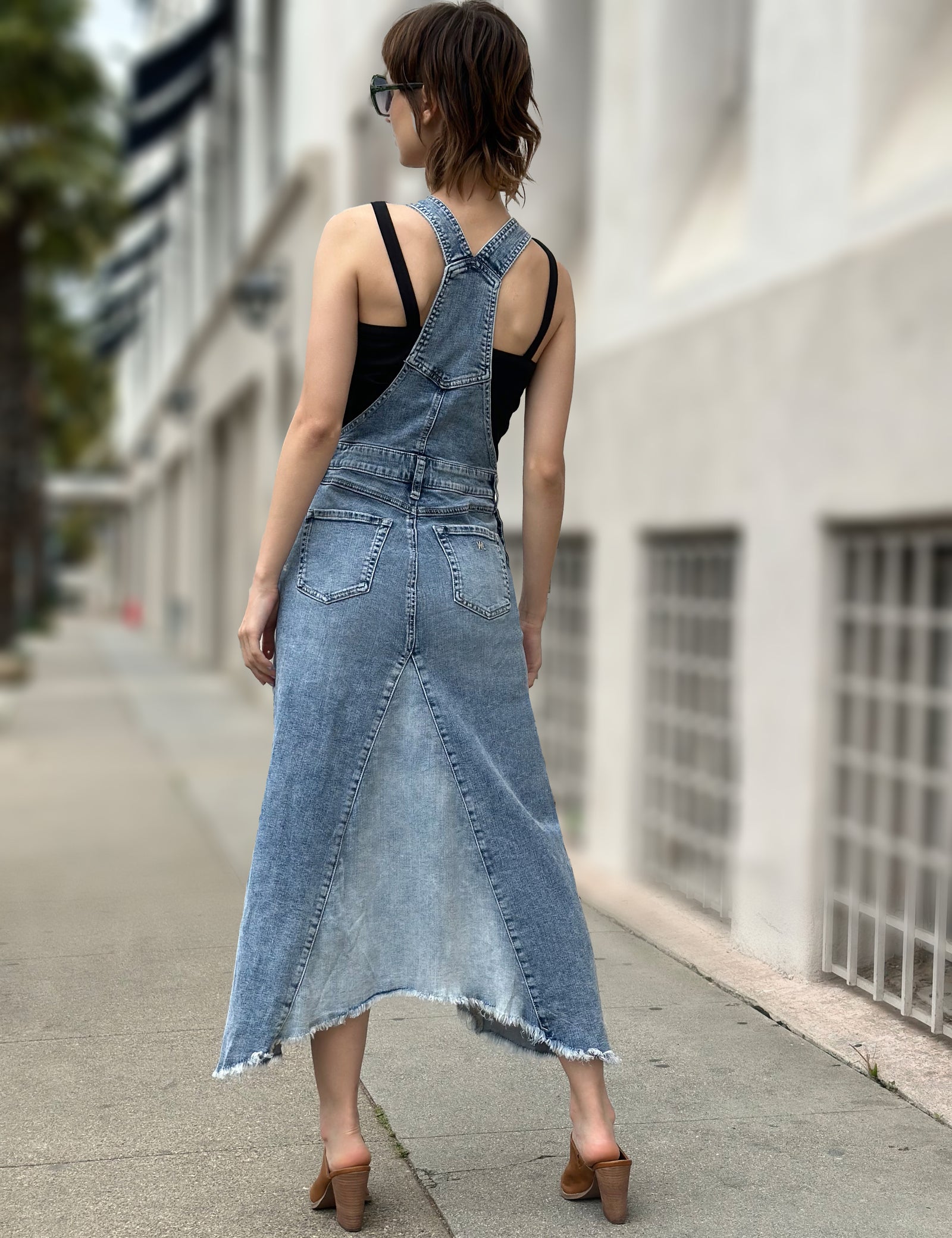 Women's Pieced Denim Jumper Wash Lab washlabshop Women's Pieced Denim Jumper Wash Lab washlabshop