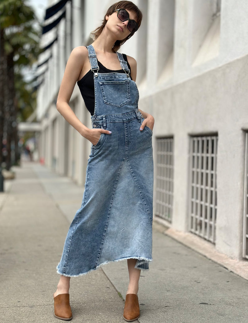 Women's Pieced Denim Jumper – Wash Lab – washlabshop Women's Pieced Denim Jumper – Wash Lab – washlabshop