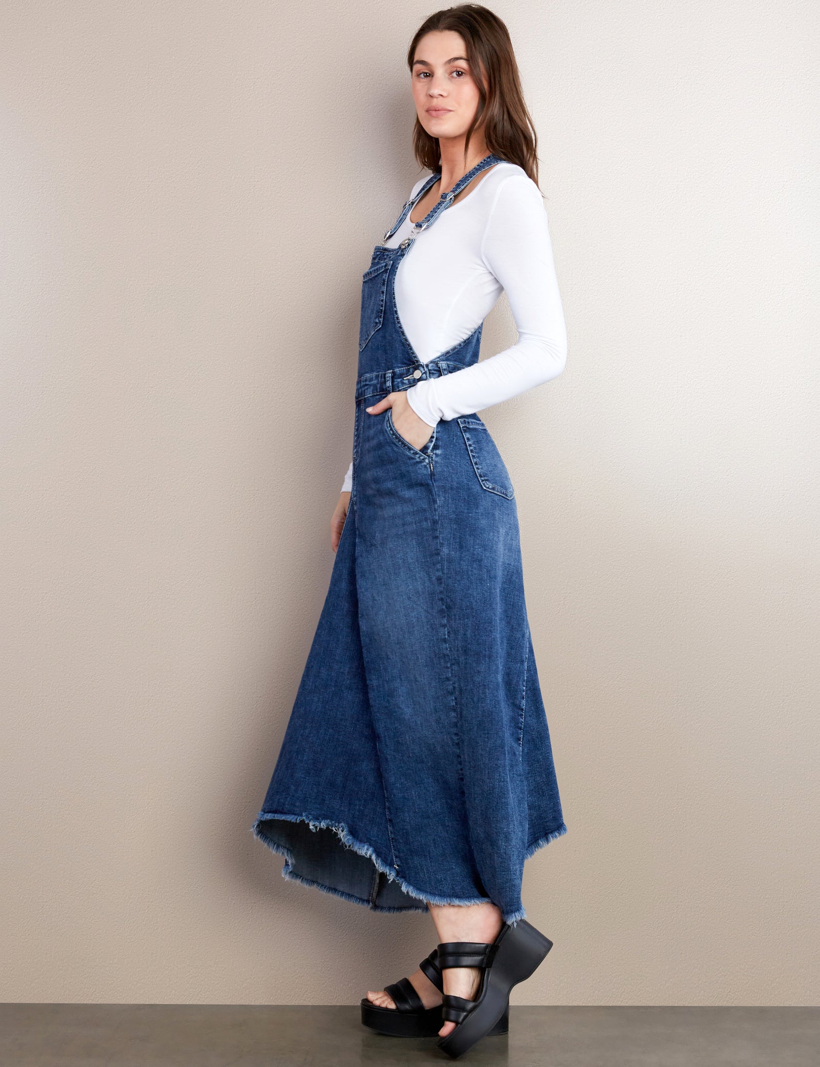 Women's Pieced Denim Jumper Dress – Wash Lab – washlabshop