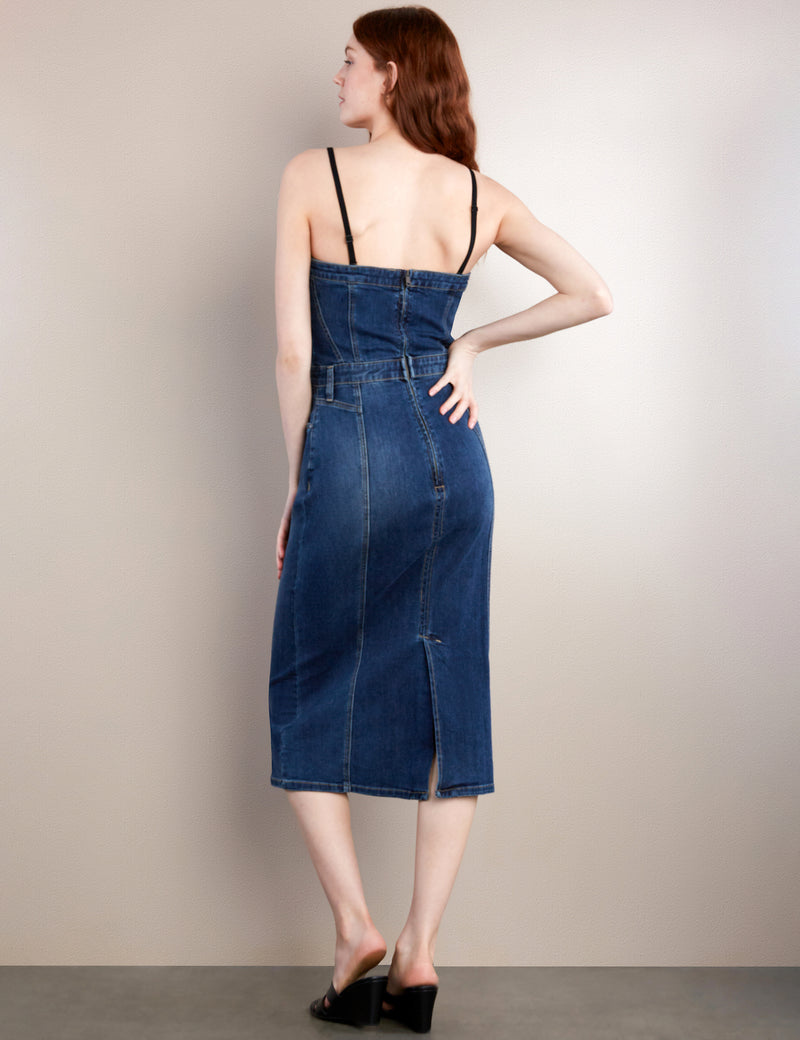 Retro Denim Corset Dress