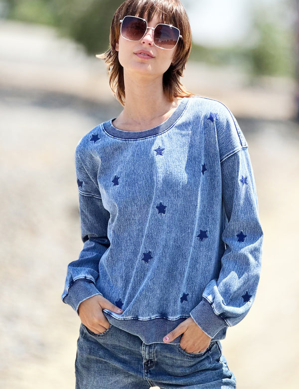 Women's Star Embroidery Sweatshirt