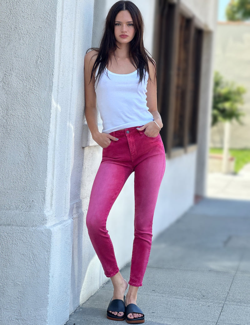 Women's Designer Colored Denim High Waist Skinny Jeans