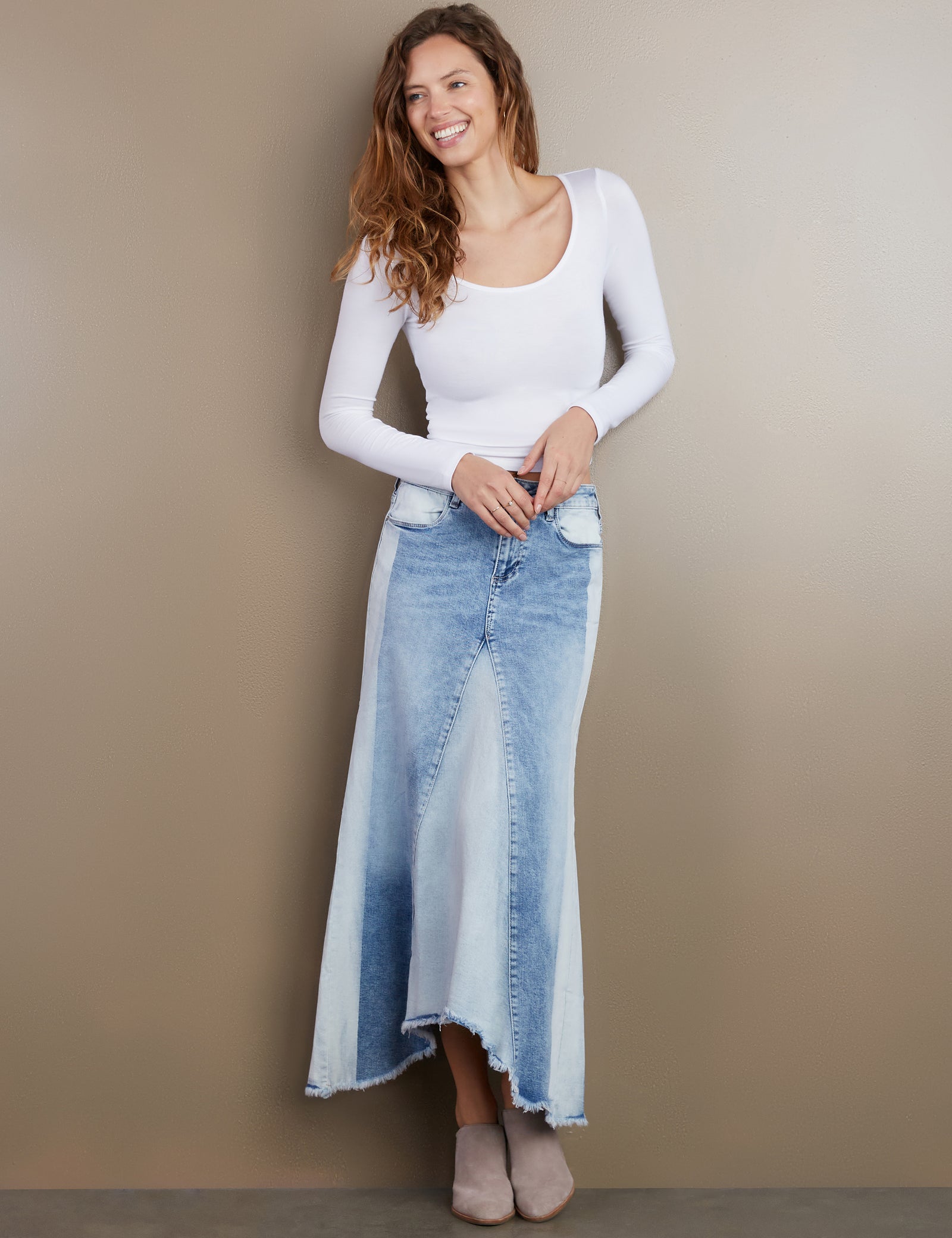 ワンピース OFF WHITE Women Mid Skirts OWGE008F23FAB001 4001 Blue time__1732785615__202501-