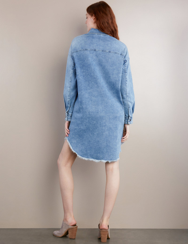 High-End Women's Fashion Brand Mini Denim Shirtdress