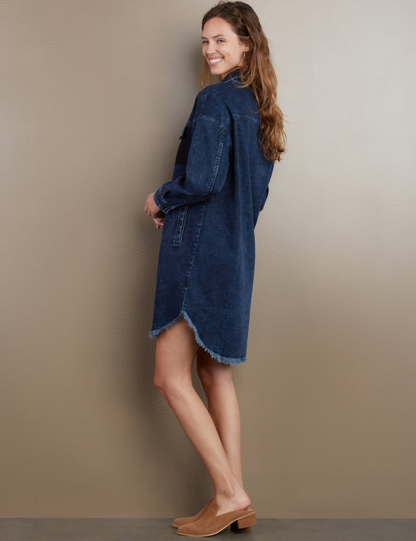 Women's Designer Short Denim Shirtdress