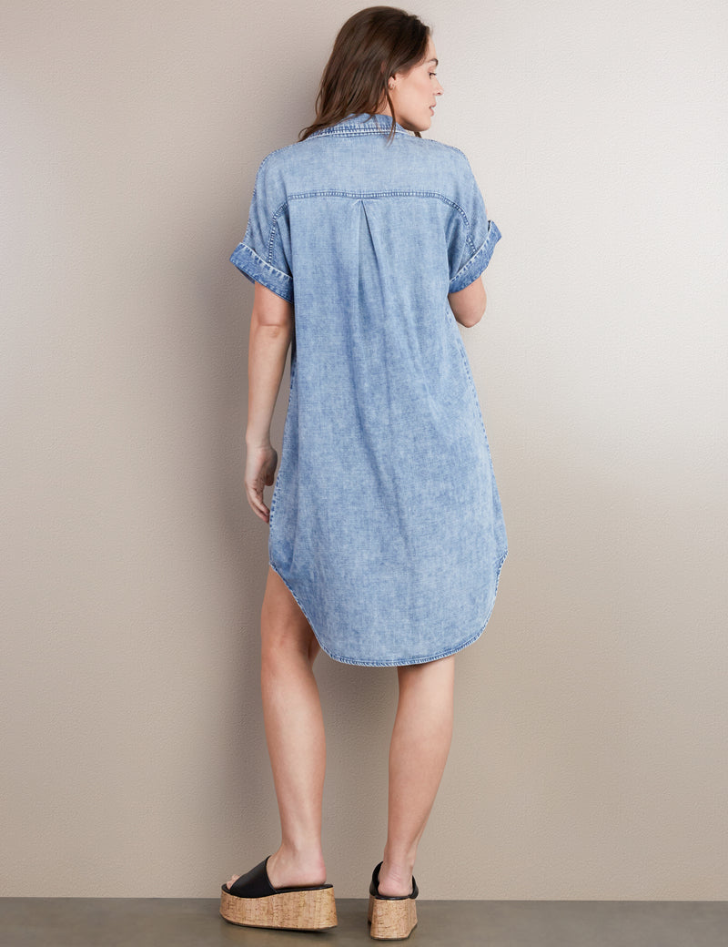 Women's Designer Washed Mini Shirtdress