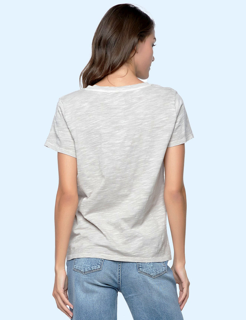 Women's Designer Cotton Slub V-Neck Tee