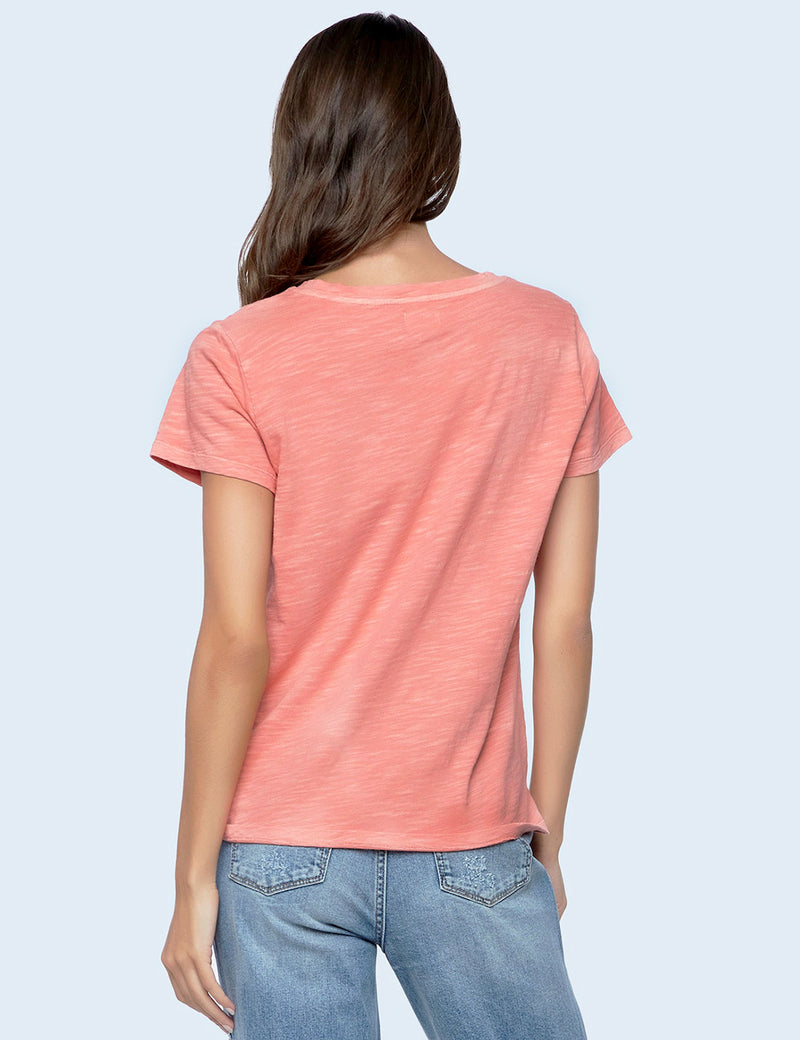 Women's Designer Cotton Slub V-Neck Tee