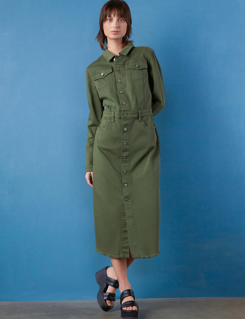 green denim dress for women Women's Green Denim Dresses