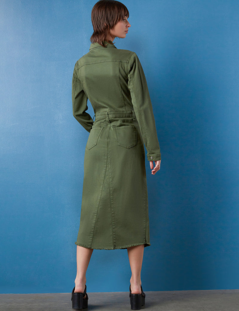 green denim dress " Janyce " Strapless Denim Dress ( Sage / Green )