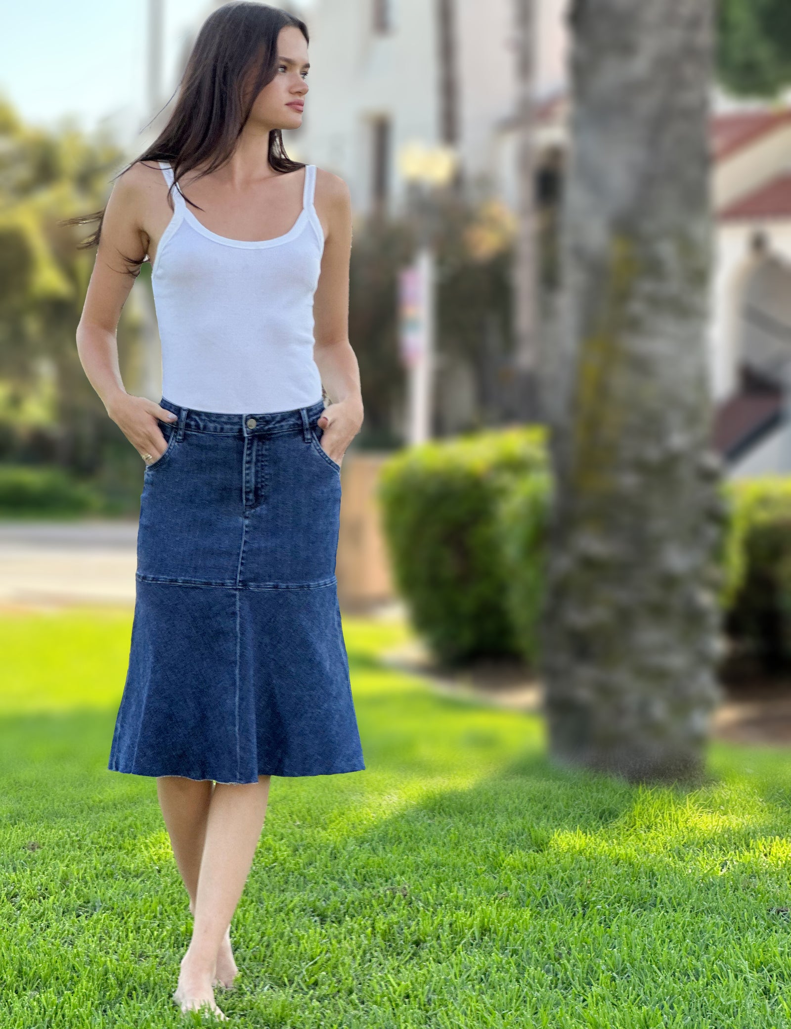 ｋｎｅｅ　ｌｅｎｇｔｈ　ｃｕｒｖｅ　ｓｋｉｒｔ（４７０ＨＳ８８１－０４００） CZRLHYT Women's 25