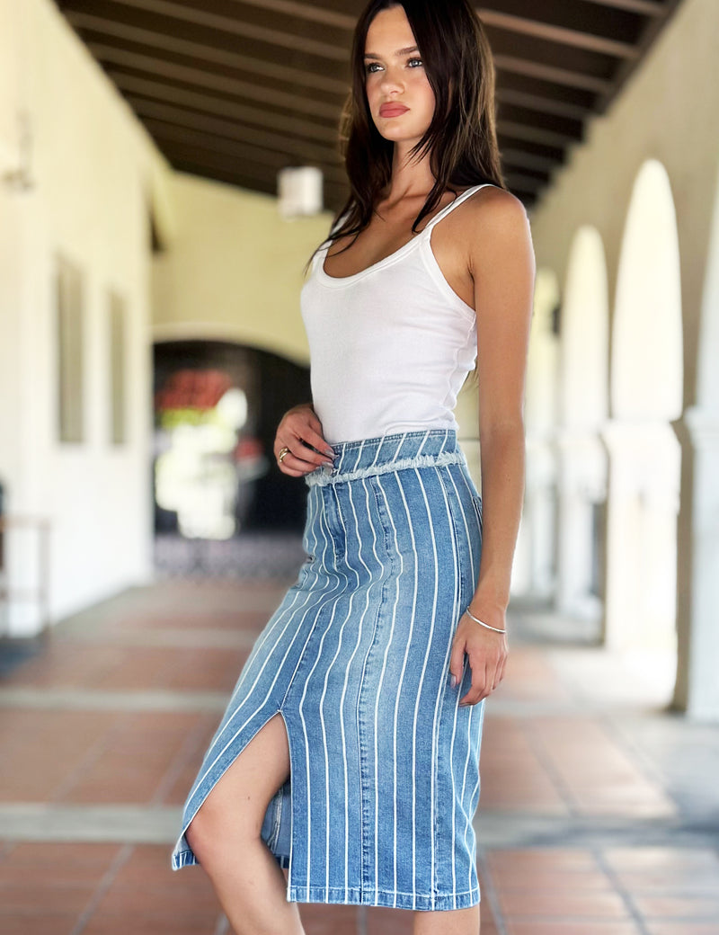 Sally Classic Stripes Midi Skirt