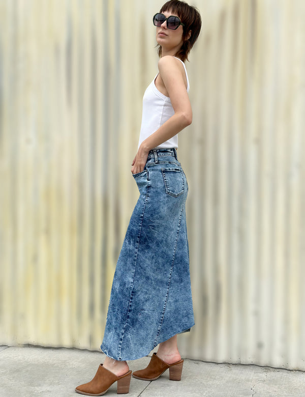 Selma Pieced Denim Maxi Skirt